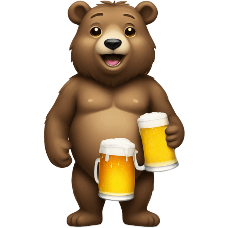 Gay bear with beer emoji