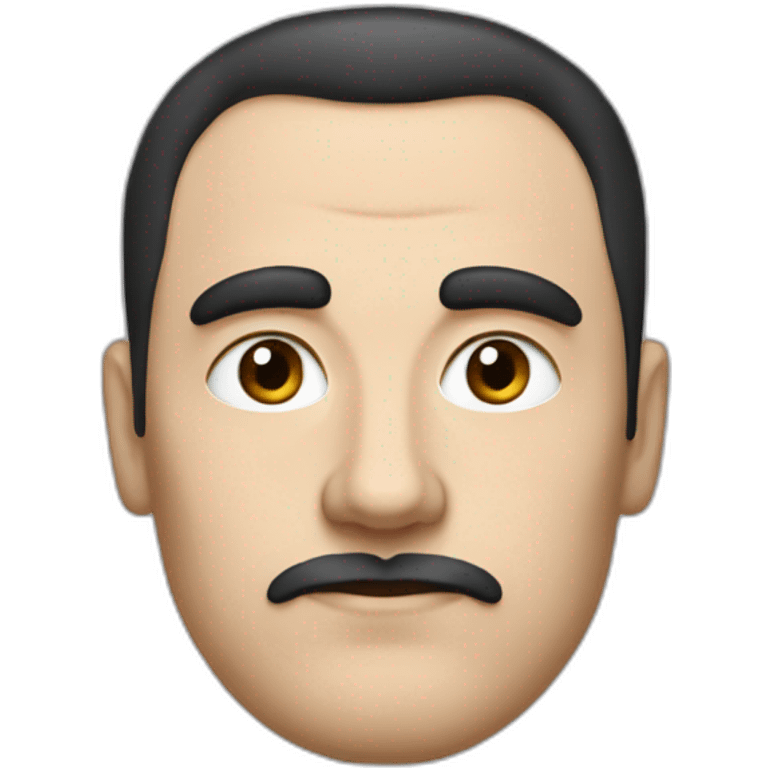 american-russian writer sergei dovlatov  with black hair and huge eyebrows emoji