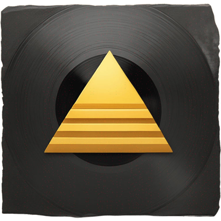 Vinyl record into Egypt pyramid emoji