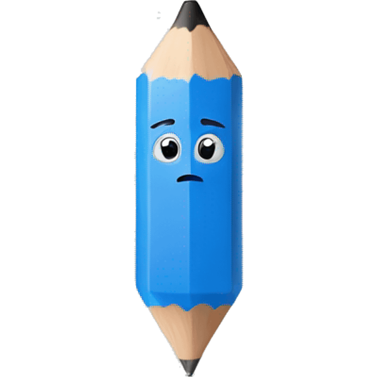 Blue sharpener pencil on White background  emoji