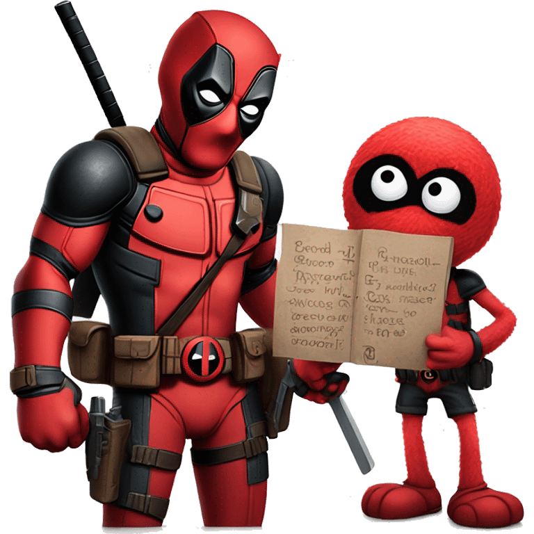 Deadpool and Elmo emoji