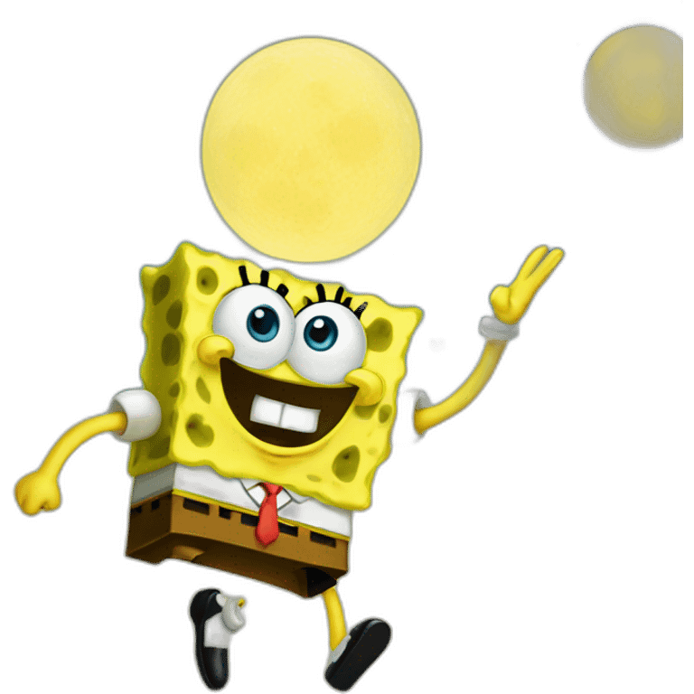 Spongebob dancing on moon emoji