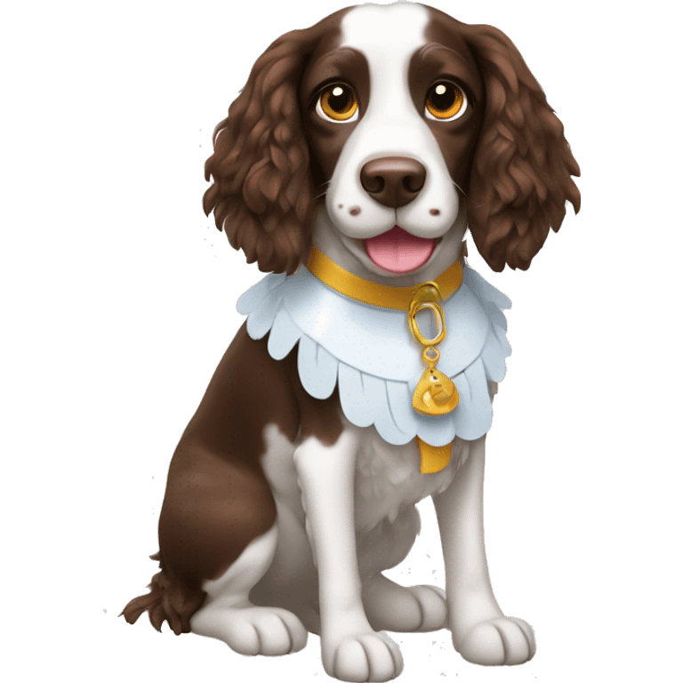 Springer spaniel wearing a cute costume emoji