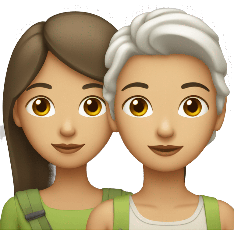 Mamá e hija adolescente blancas emoji