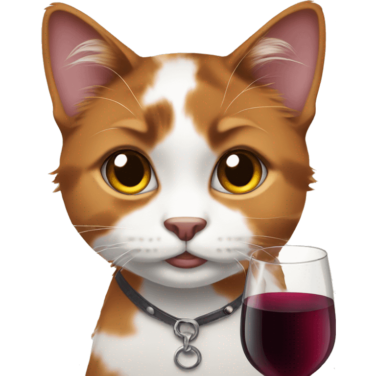 calico with wine emoji