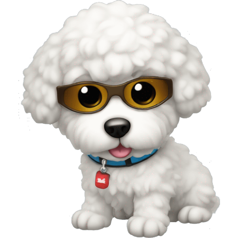 Skiing Bichon-Freeze Puppy emoji