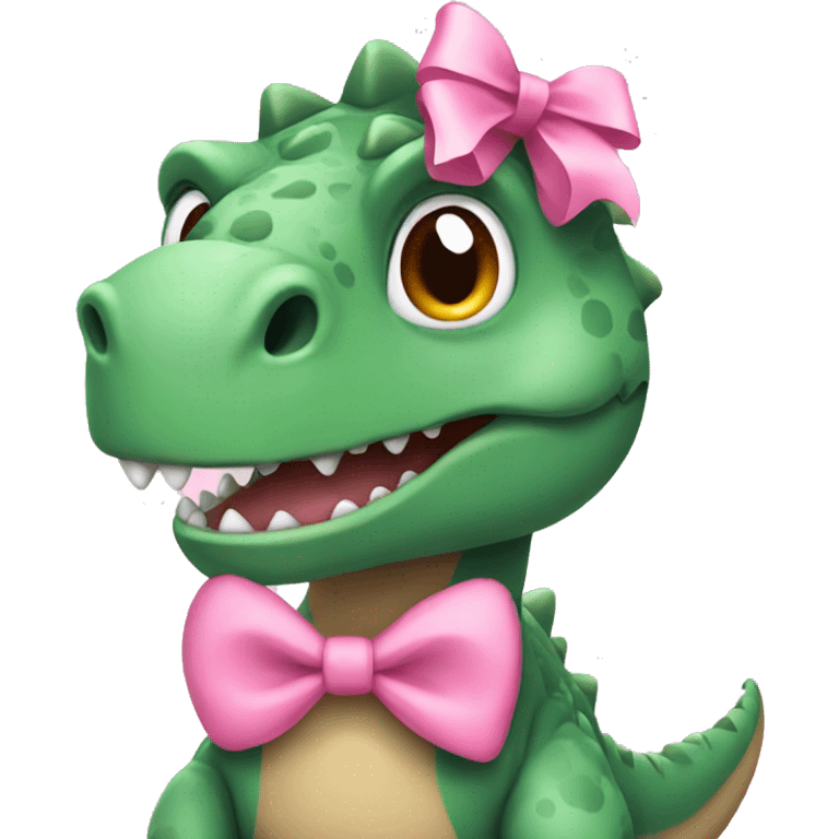 dinosaur with pink bow  emoji