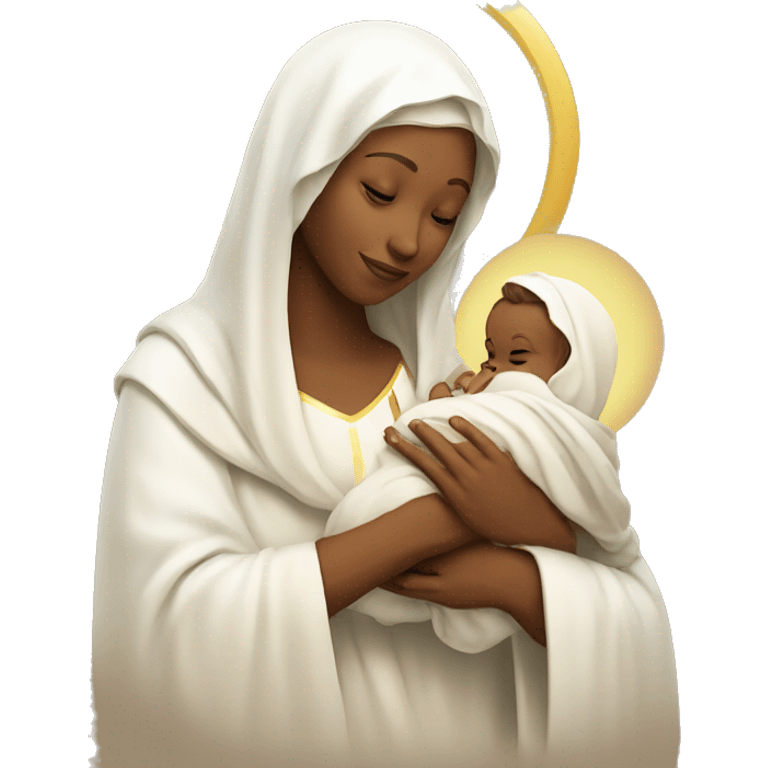 holy Mary with baby Jesus emoji