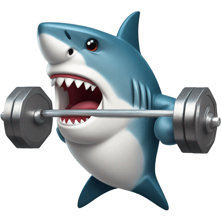 A shark weight lifting  emoji