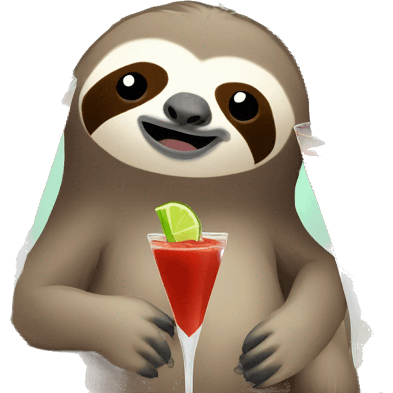 Sloth drinking a Bloody Mary  emoji