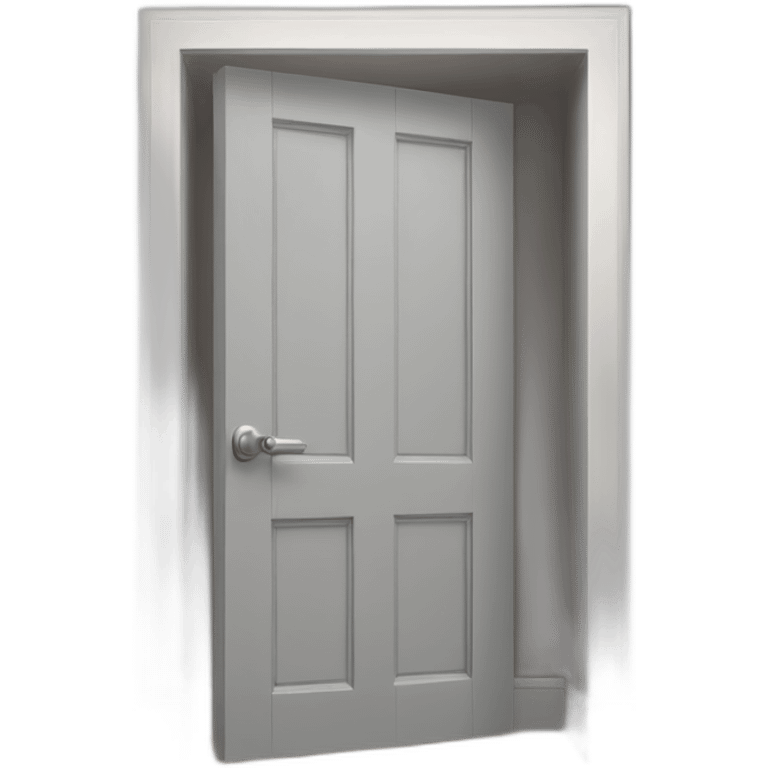 One gray wood open door perspective emoji