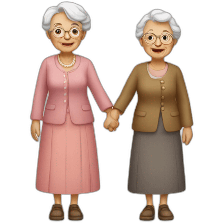 old ladies holding hands emoji