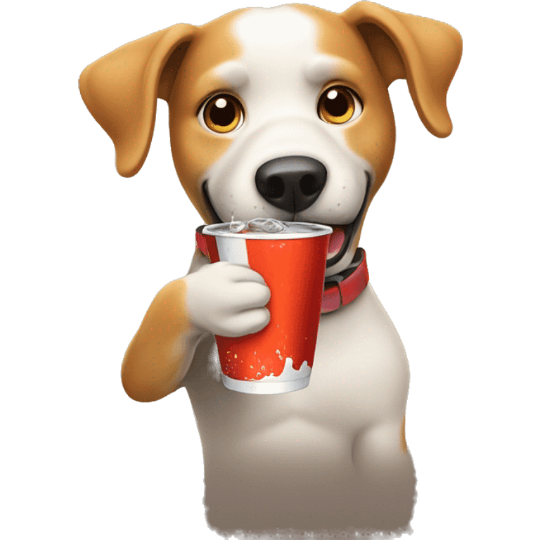 Dog drinking soda  emoji