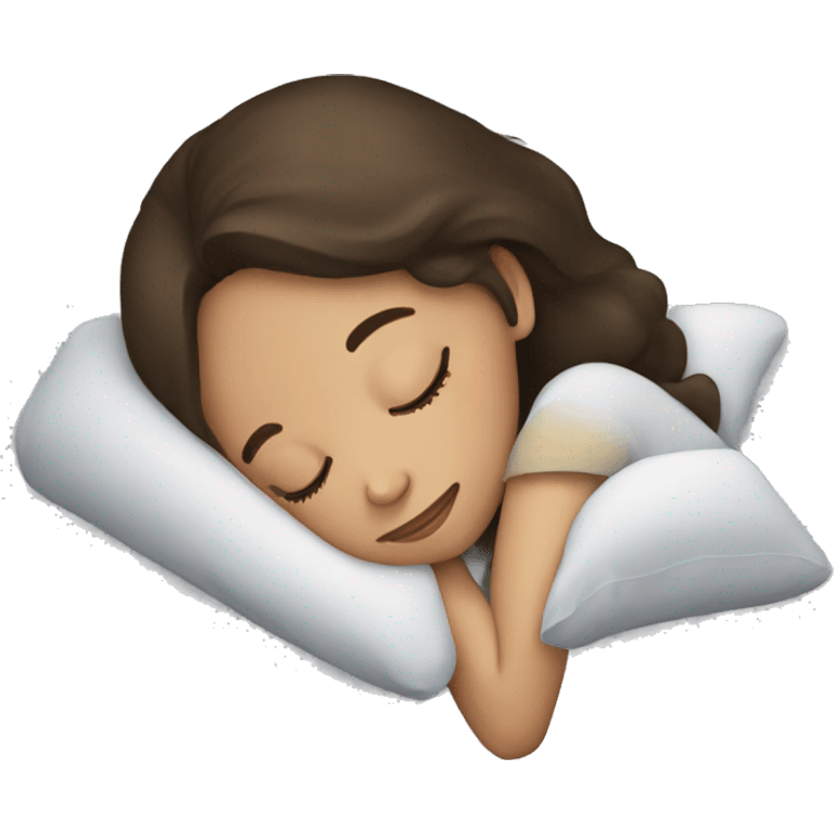 Brunette girl sleeping emoji