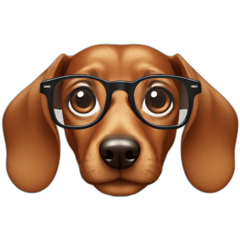 dachshund with glasses emoji