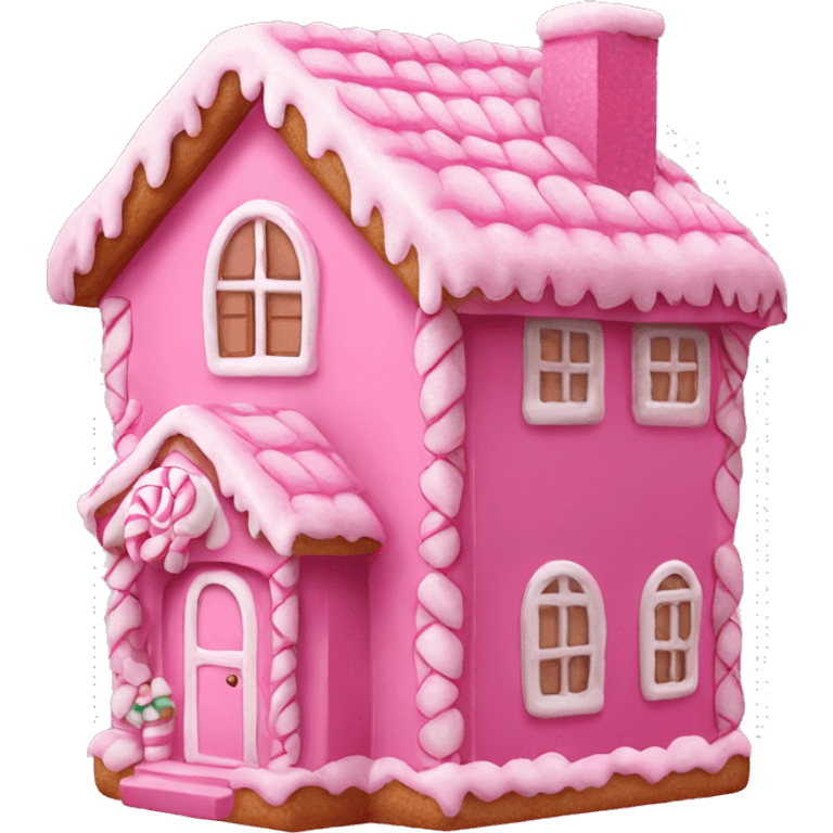 pink gingerbread house emoji