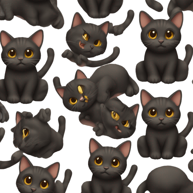 black and brown cat emoji