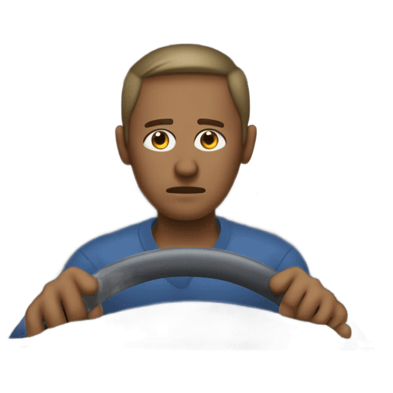 Tired person while driving a car emoji