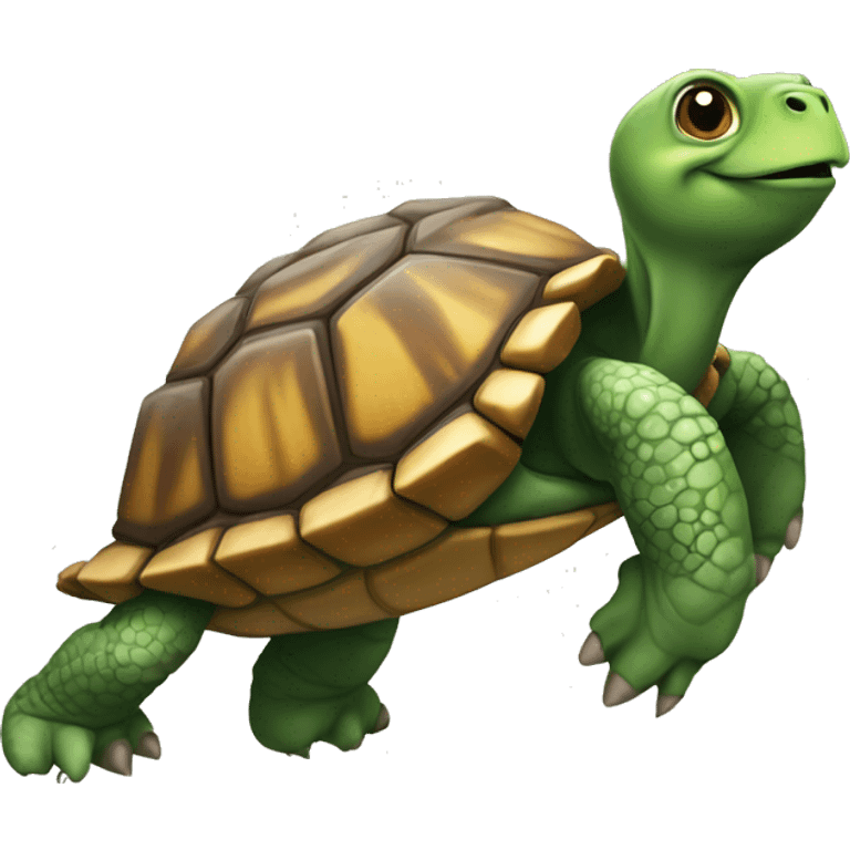 Tortoise with jetpack emoji