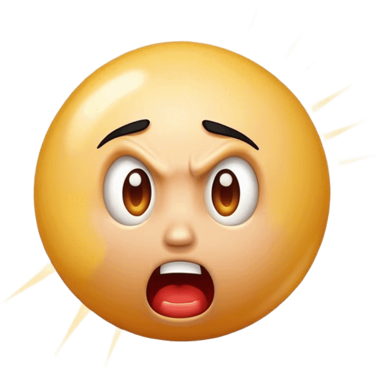 Cartoon-style punching ball hitting a shocked face, transparent background. emoji