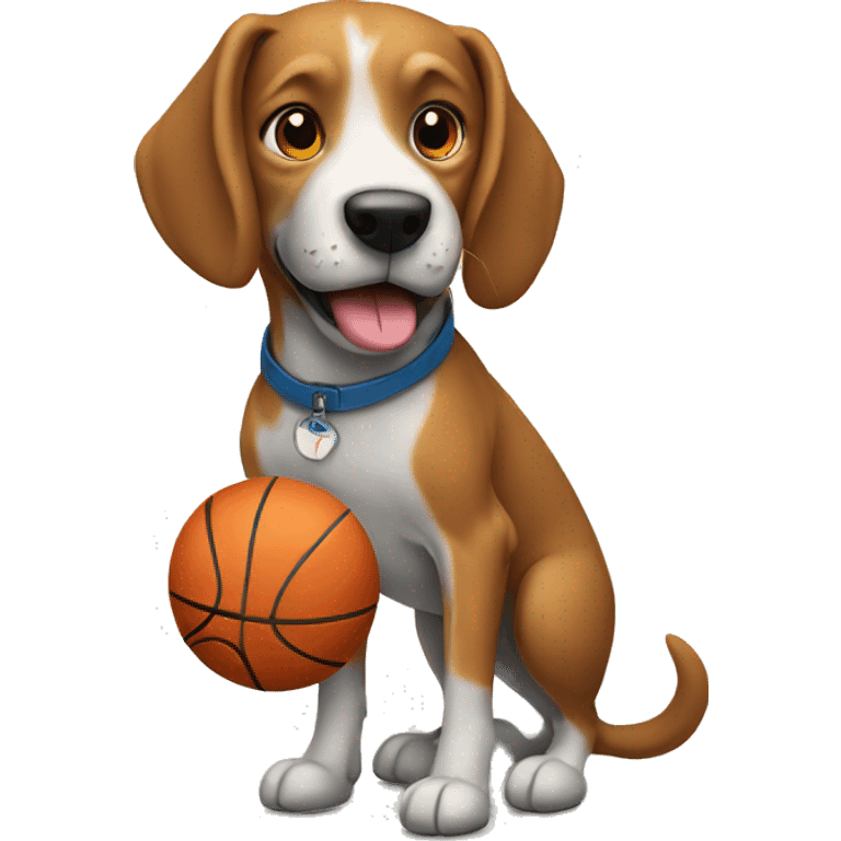 Dog playing basketball emoji