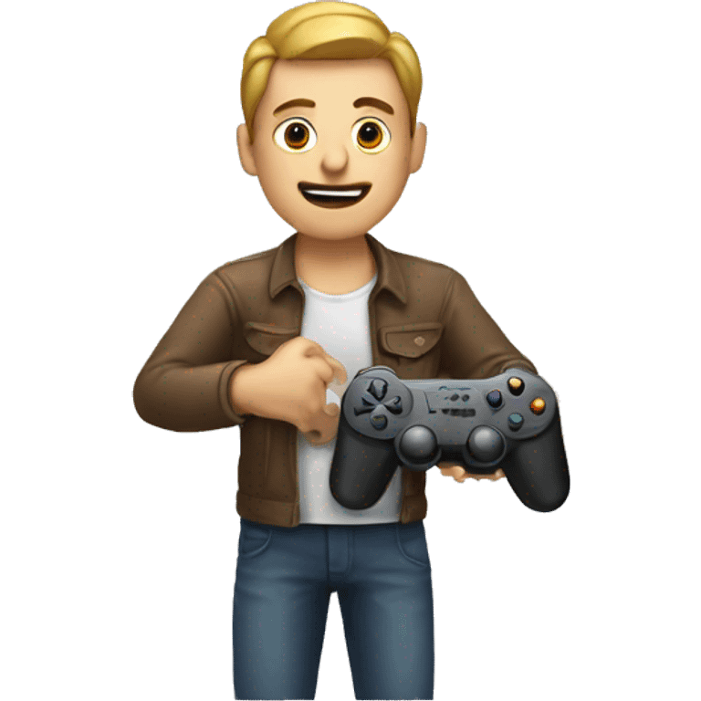 Man playing the video game with video game controller  emoji