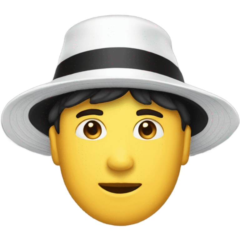 white boat hat with black brim emoji