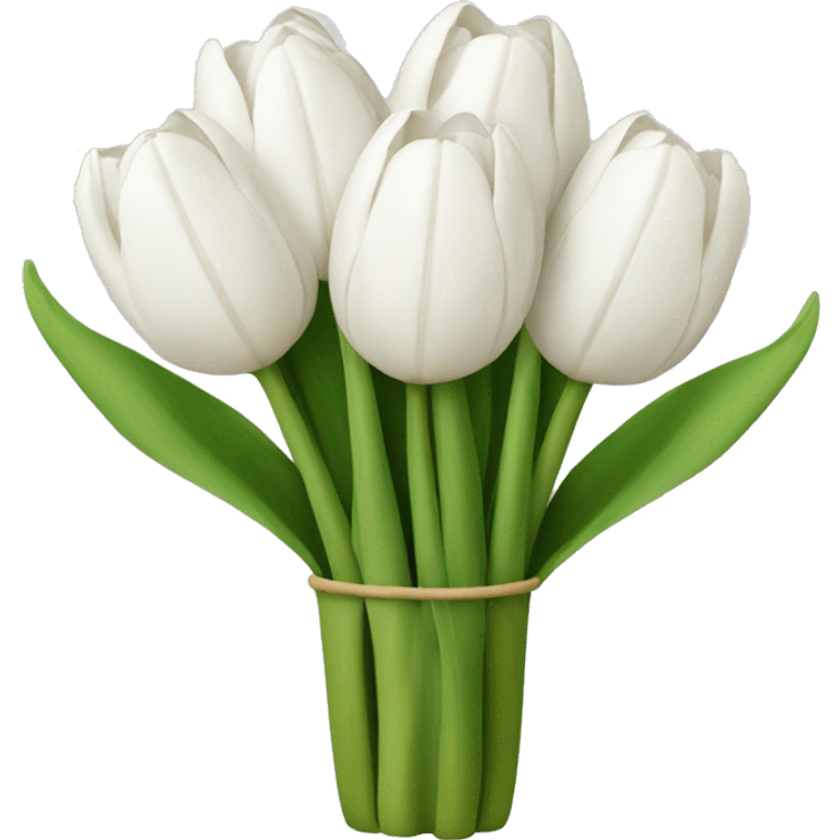 white tulip bouquet emoji