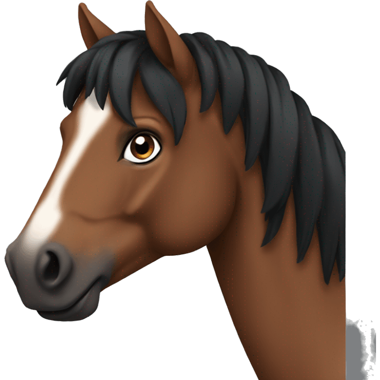 Brown horse with black hair emoji