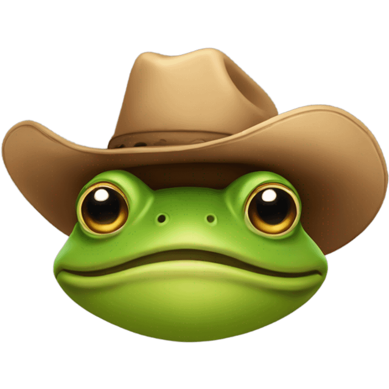 Frog wearing a cowboy hat emoji