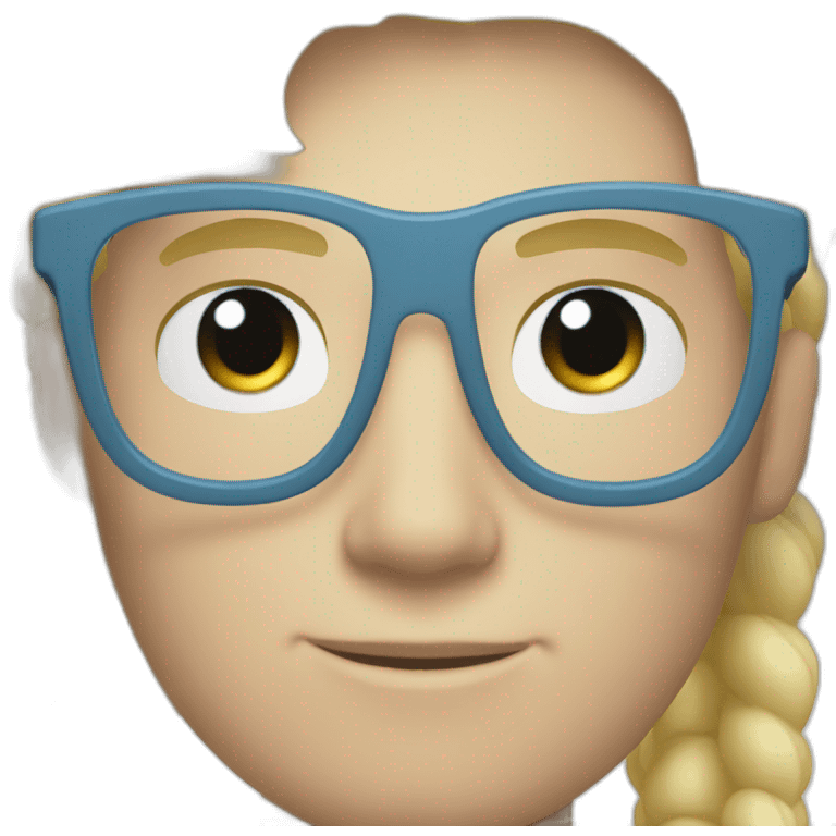 Pale white tech guy with short blonde hair and pale blue eyes and crystal glasses emoji