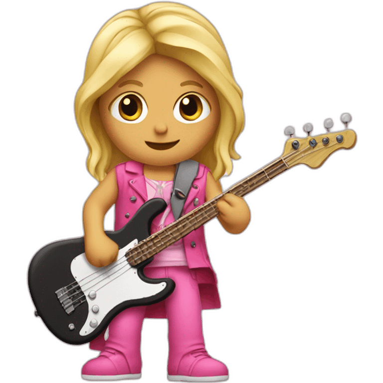 long-blond-bassguitar-player-pink-clothes-pink emoji