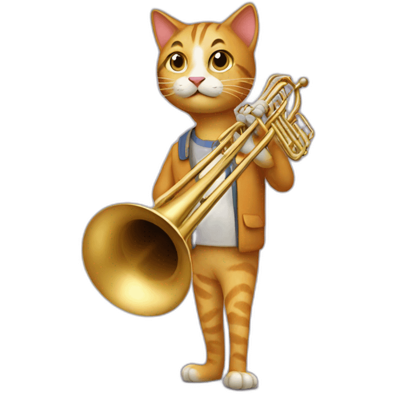 Cat with trombone emoji