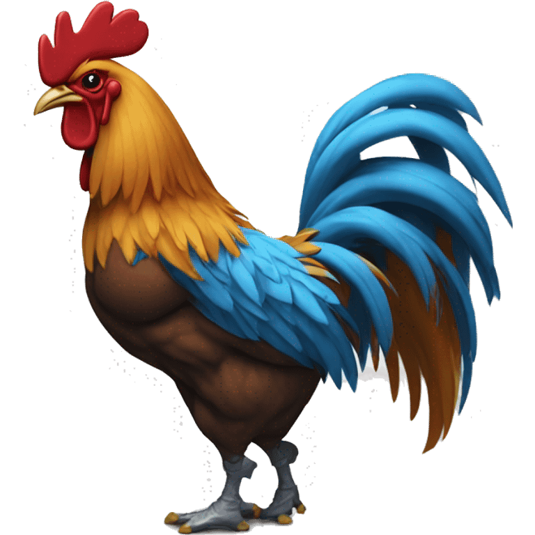 bodybuilder rooster dressed in nike emoji