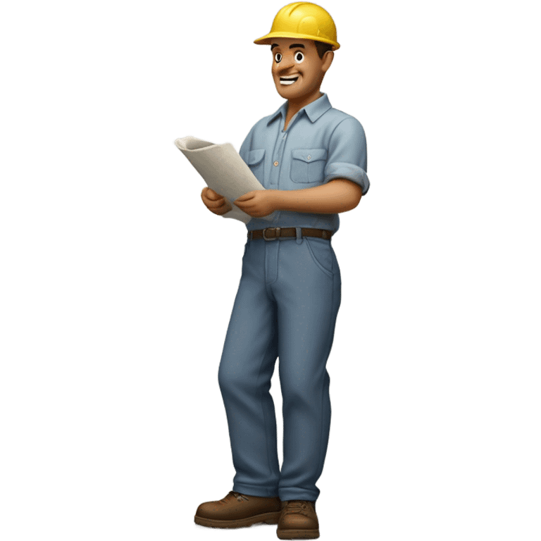 photorealistic blue collar worker 1950s emoji