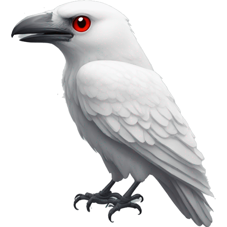 White crow with red eyes emoji