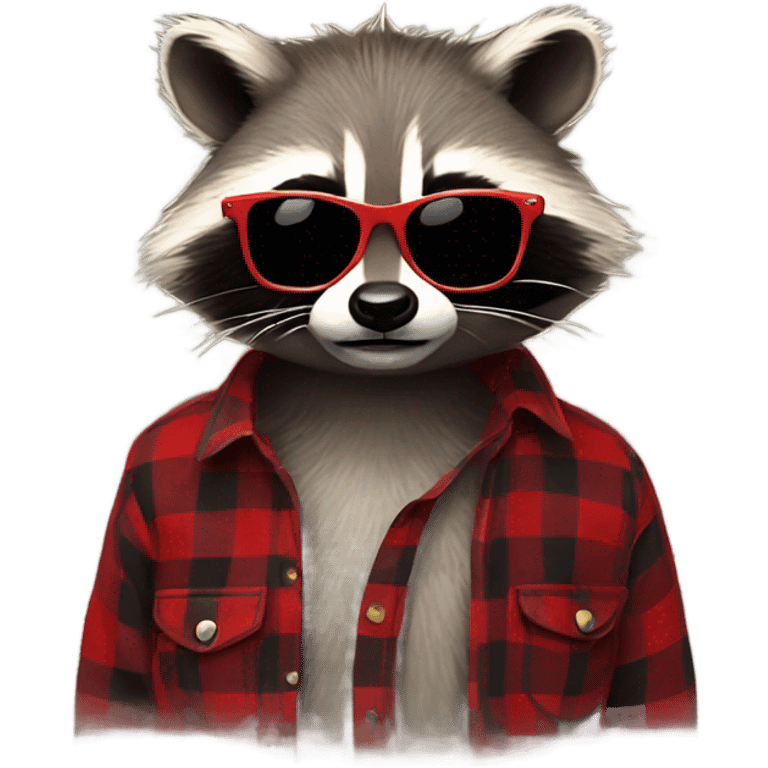 Racoon with sunglasses and a flannel on emoji