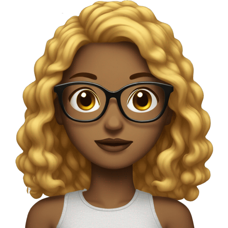 beautiful girl with glasses emoji