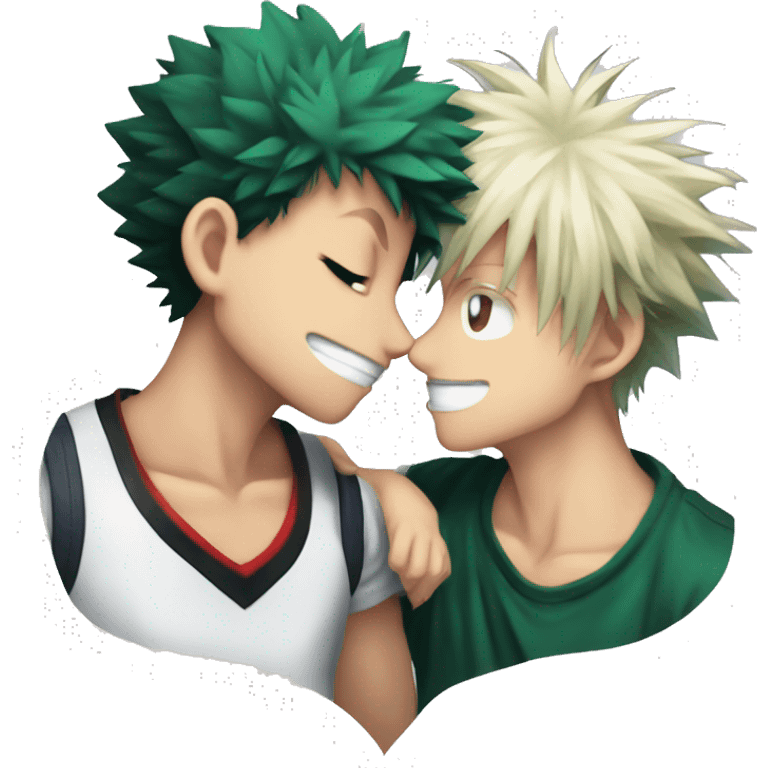 Katsuki Bakugo kissing Izuku Midoriya emoji