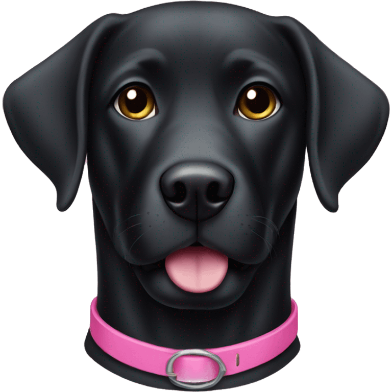 black lab with a pink collar emoji