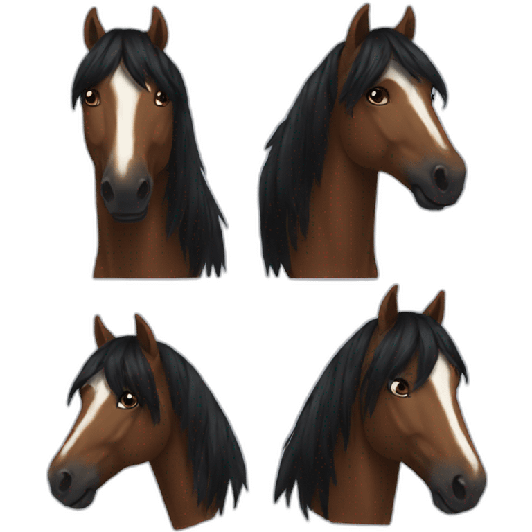 Horses black mane emoji