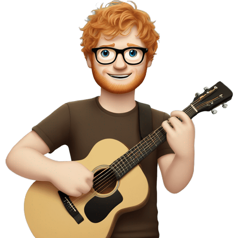 ed sheeran wearing glasses and holding a guitar emoji