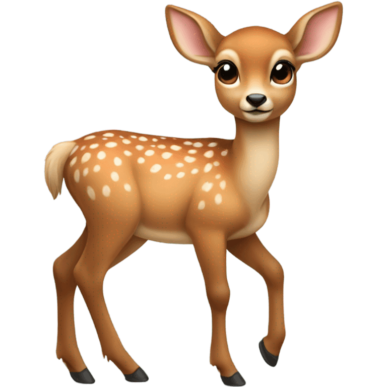 deer baby with big sparkling brown eyes emoji