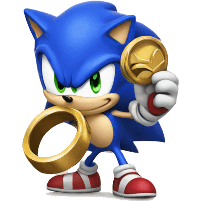 Sonic holding a ring emoji