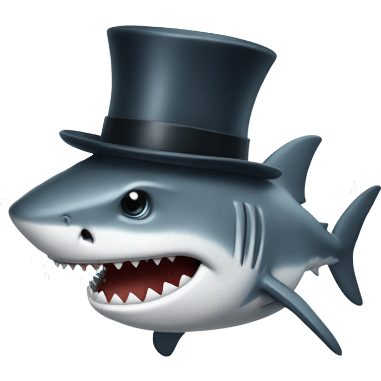 Shark with tophat emoji