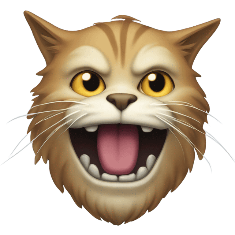 Scary cat with smile emoji