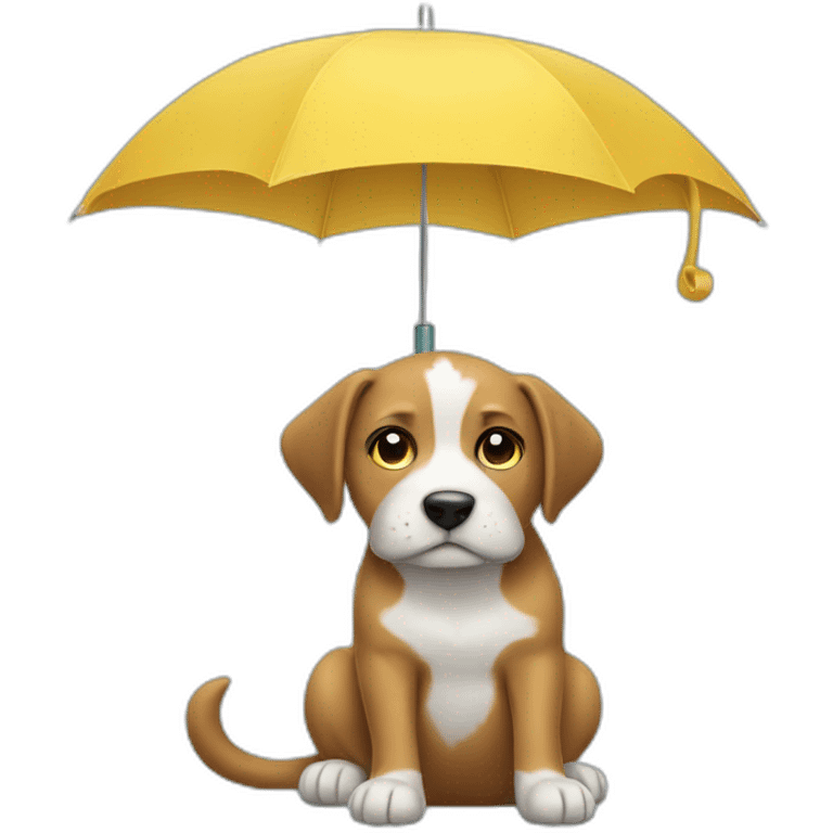 a dog with an umbrella emoji