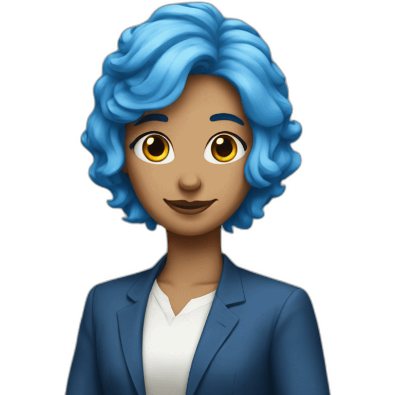 blue haired liberal emoji