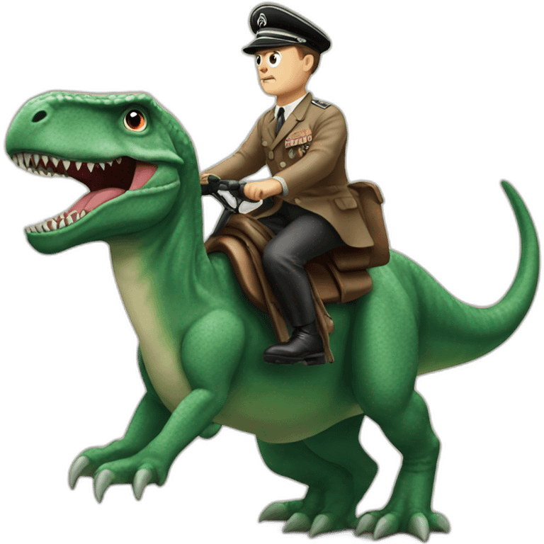 Hitler riding a dino emoji