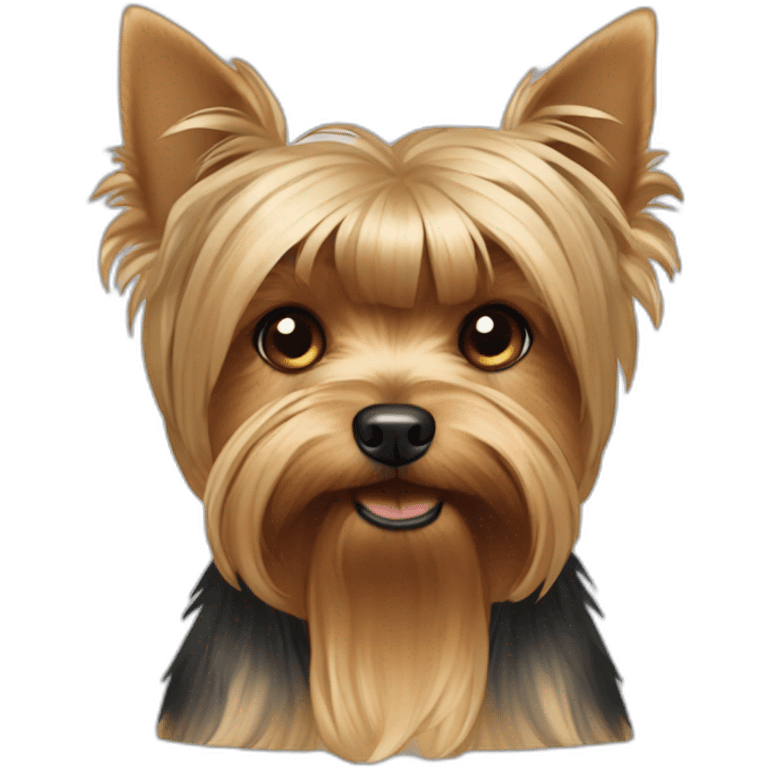 yorkshire-terrier-point-ears-down and bow on the head emoji